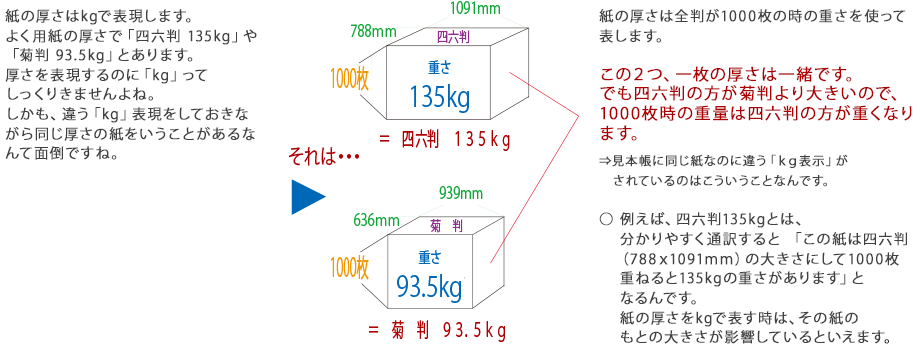 紙の厚さについて